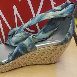 Wedge Sandals with Ankle Tie